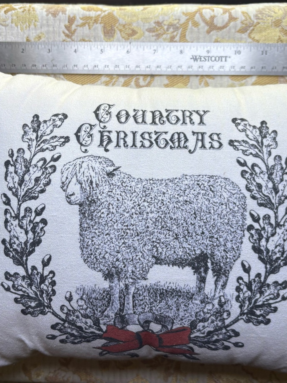 Country Christmas Sheep Decorative Pillow